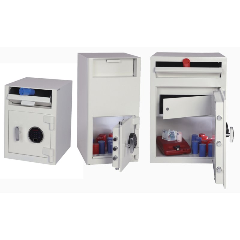 phoenix Coffre-fort de caisse SS0996F, serrure empreinte digitale, blanc signal, 47 litres